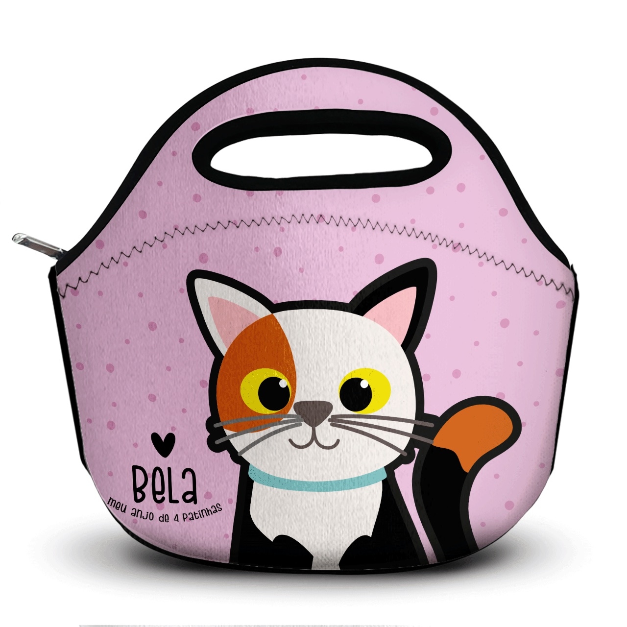 Lancheira Térmica Personalizada Gato Tricolor