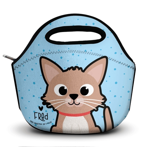 Lancheira T�rmica Personalizada Gato Creme