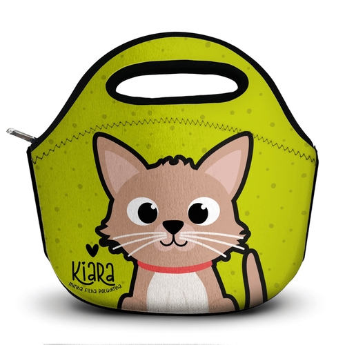 Lancheira T�rmica Personalizada Gato Creme