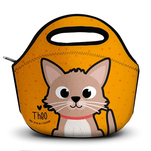 Lancheira T�rmica Personalizada Gato Creme