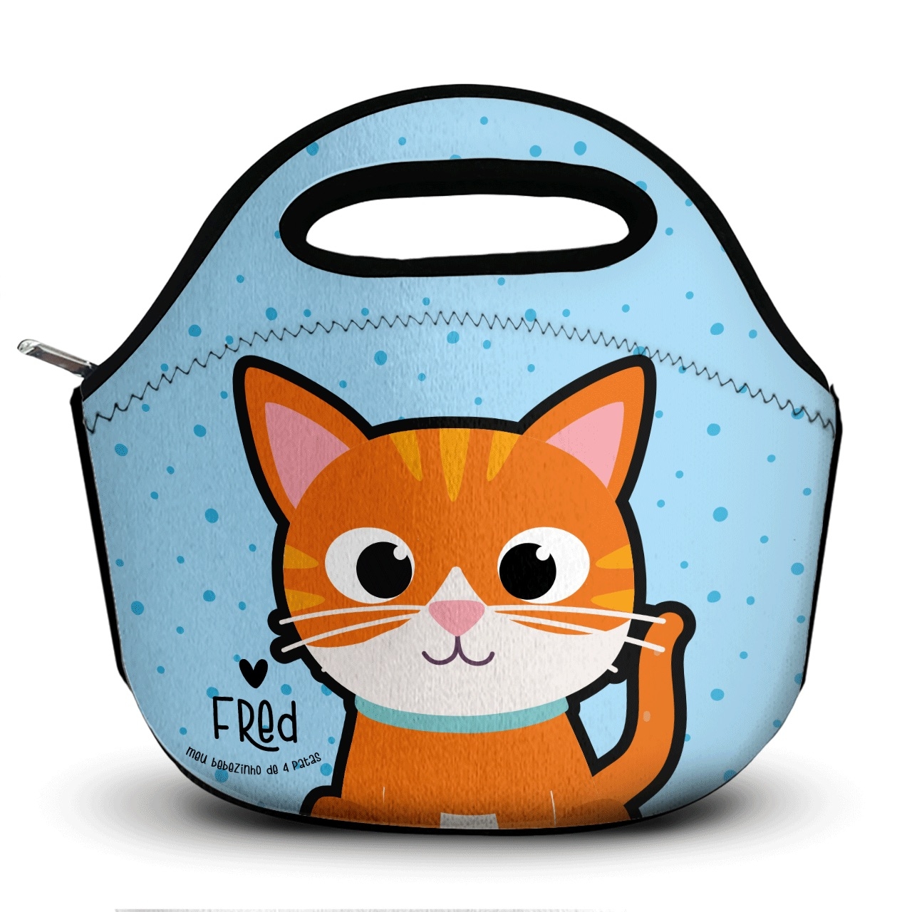 Lancheira Térmica Personalizada Gato Laranja