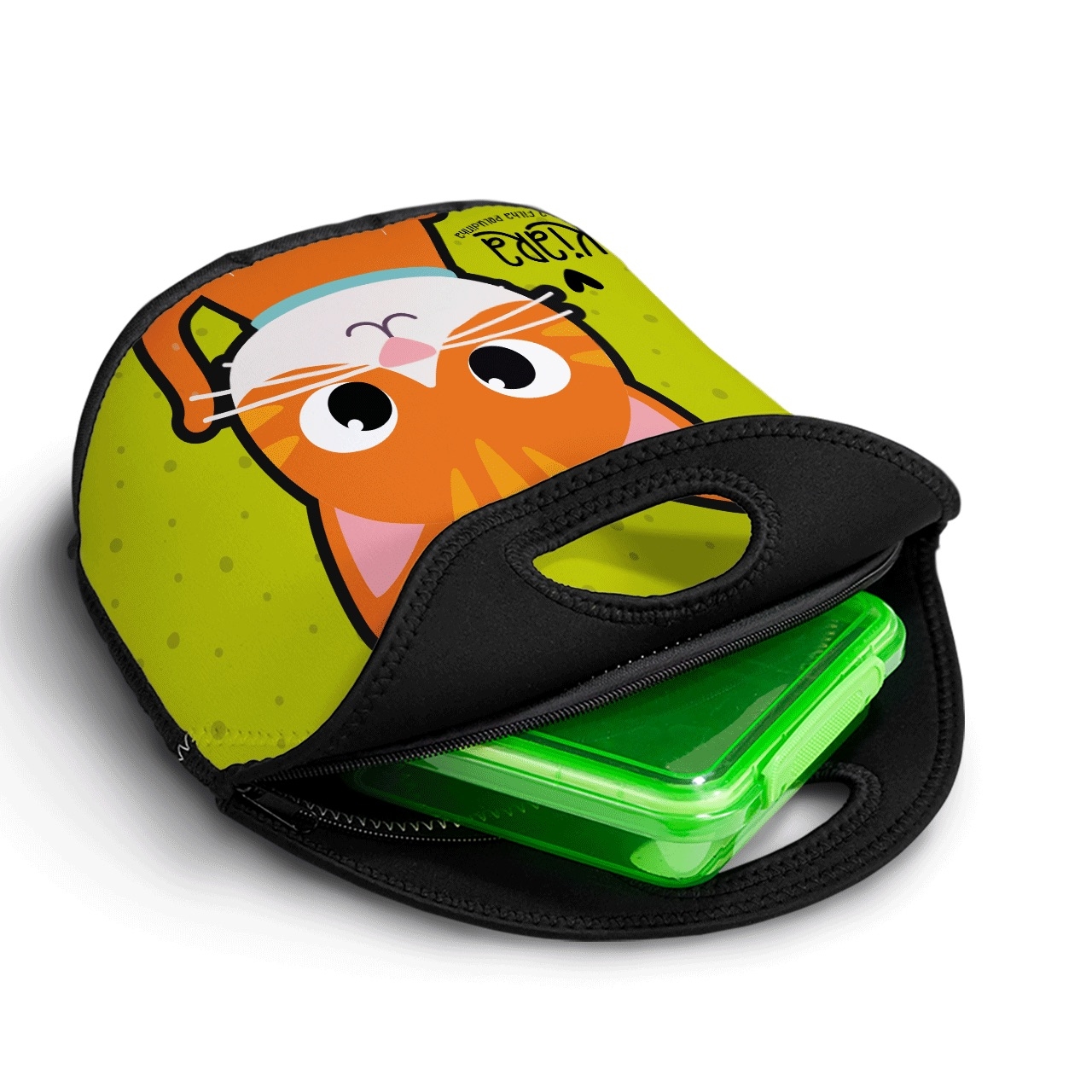 Lancheira Térmica Personalizada Gato Laranja