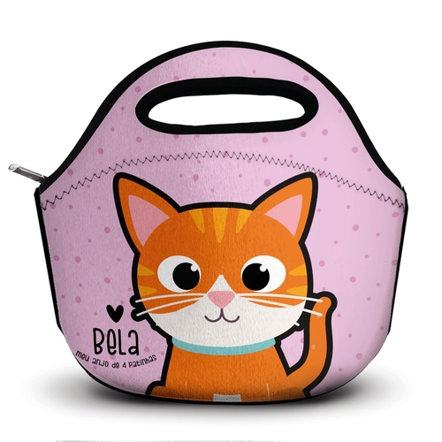 Lancheira Térmica Personalizada Gato Laranja