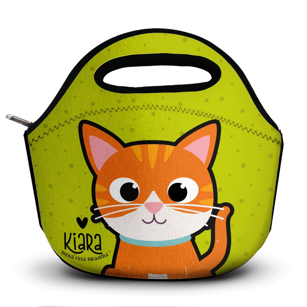 Lancheira Térmica Personalizada Gato Laranja