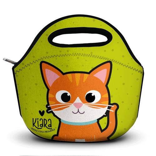 Lancheira T�rmica Personalizada Gato Laranja