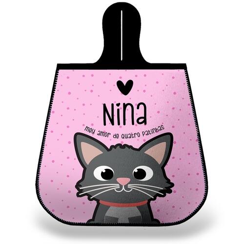 Lixeira para Carro Personalizada Gato Cinza