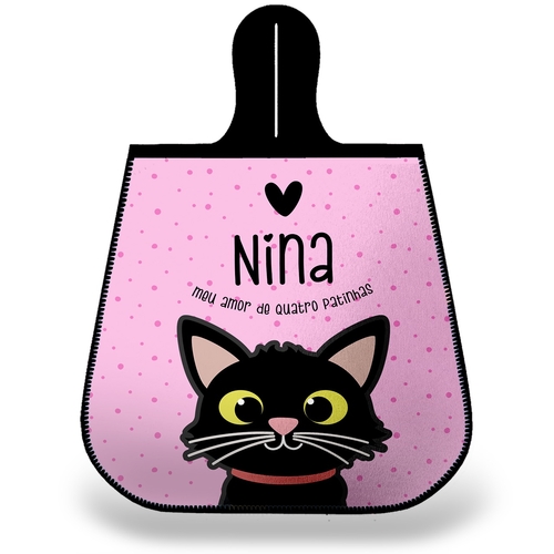Lixeira para Carro Personalizada Gato Preto