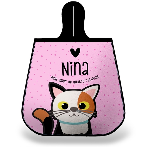 Lixeira para Carro Personalizada Gato Tricolor