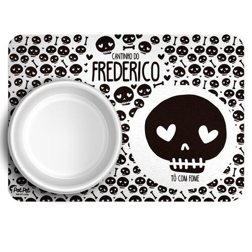 Tapete para Comedouro Personalizado Caveiras