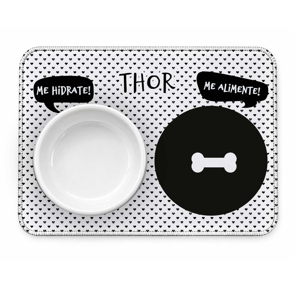 Tapete Duplo Antiderrapante Personalizado - Escolha o Ícone | Preto e Branco