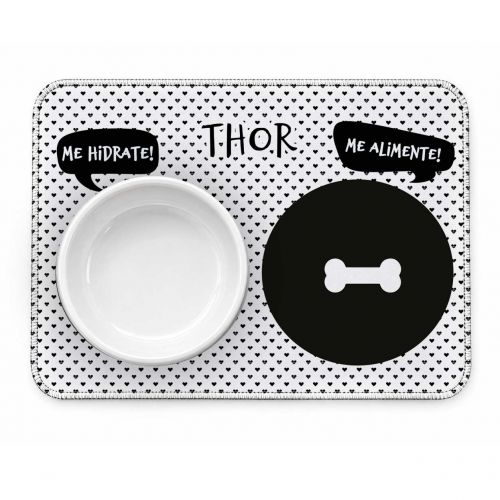 Tapete Duplo Antiderrapante Personalizado - Escolha o �cone | Preto e Branco