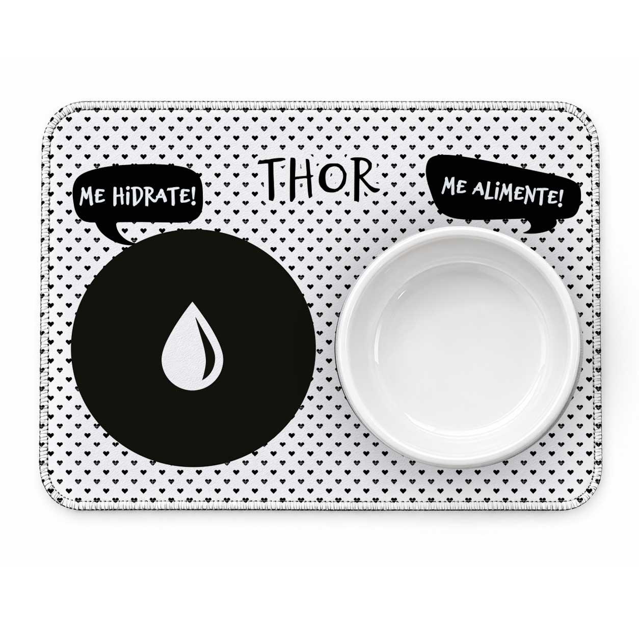 Tapete Duplo Antiderrapante Personalizado - Escolha o Ícone | Preto e Branco