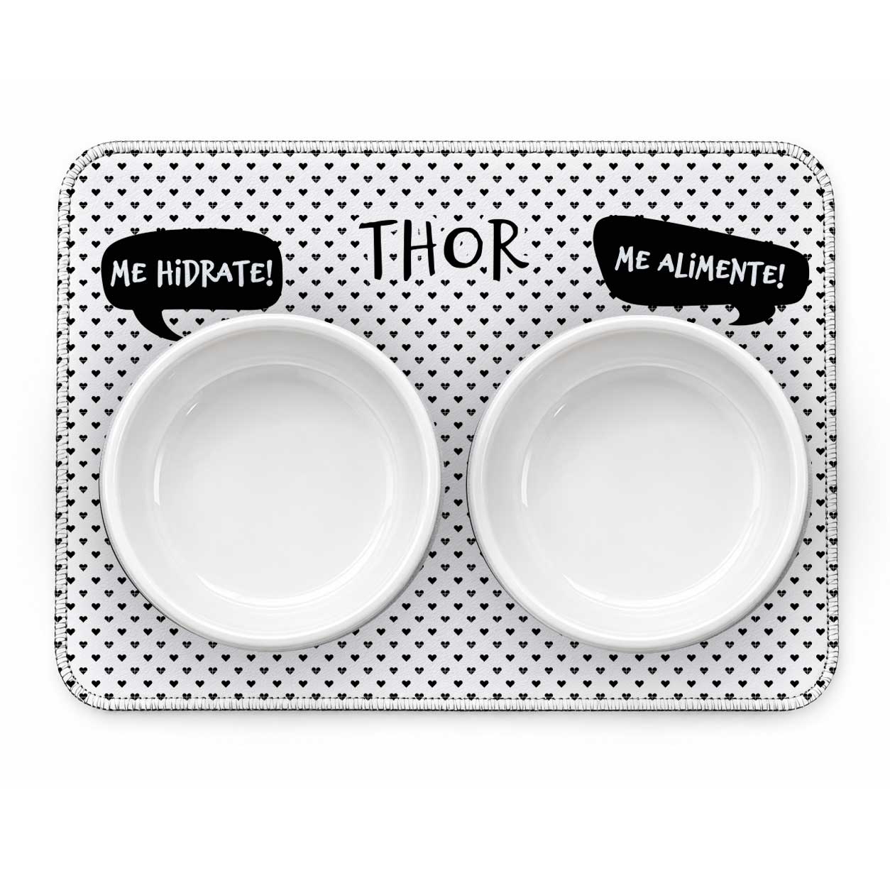 Tapete Duplo Antiderrapante Personalizado - Escolha o Ícone | Preto e Branco