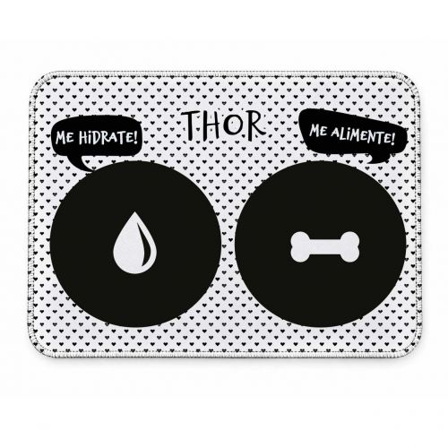 Tapete Duplo Antiderrapante Personalizado - Escolha o �cone | Preto e Branco