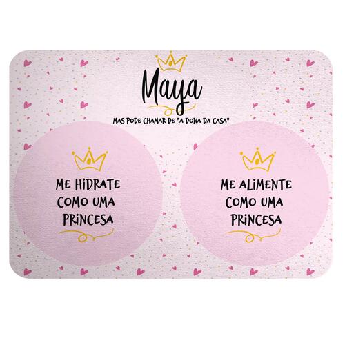 Tapete para Comedouro Personalizado Princesa