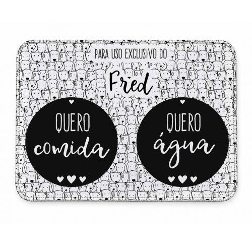 Tapete Duplo Antiderrapante Personalizado para Comedouro e Bebedouro - Cachorrada