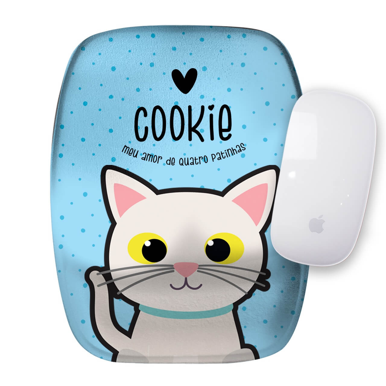 Mouse Pad Personalizado Gato Branco