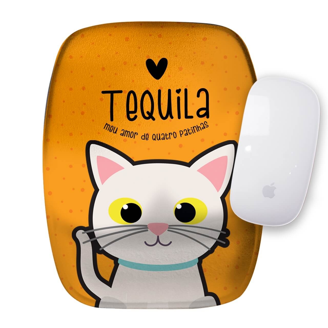 Mouse Pad Personalizado Gato Branco