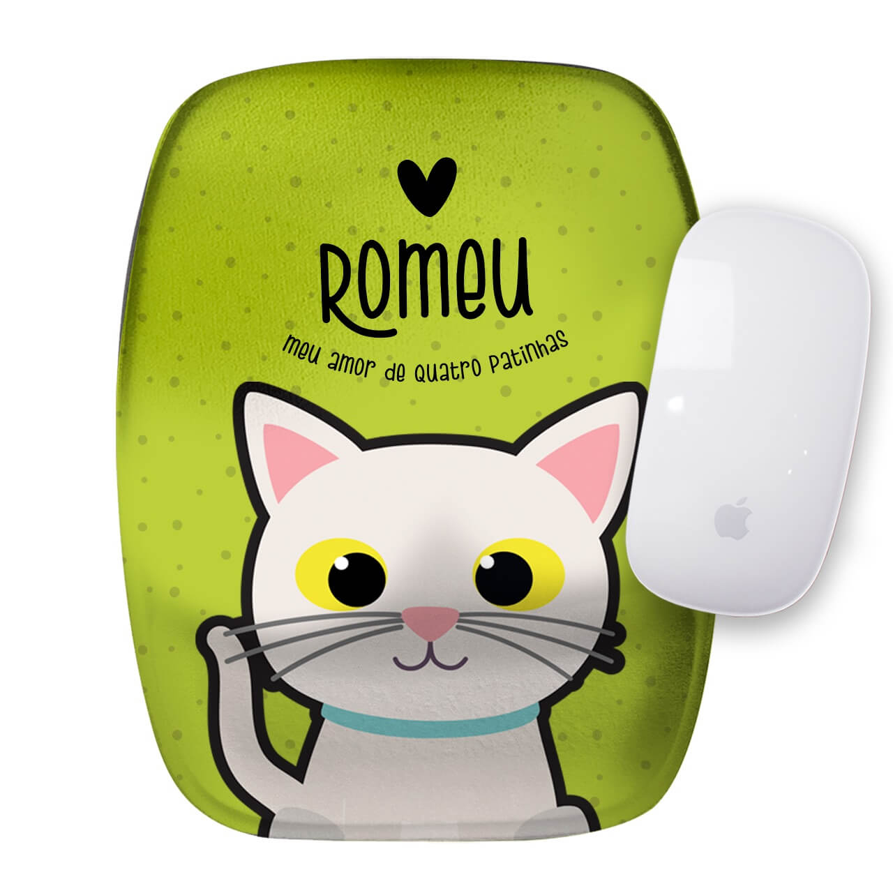Mouse Pad Personalizado Gato Branco