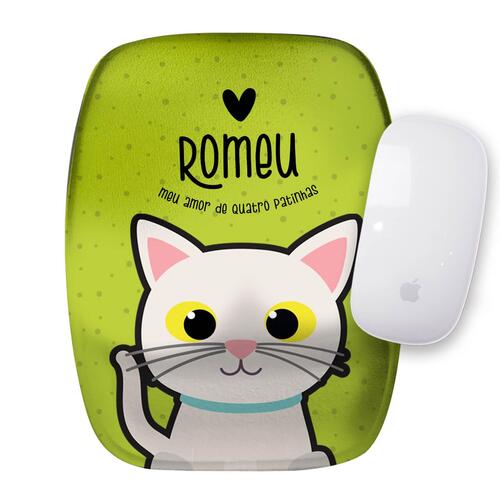 Mouse Pad Personalizado Gato Branco