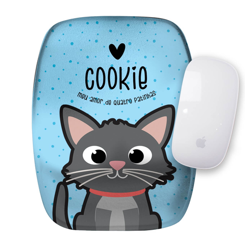 Mouse Pad Personalizado Gato Cinza