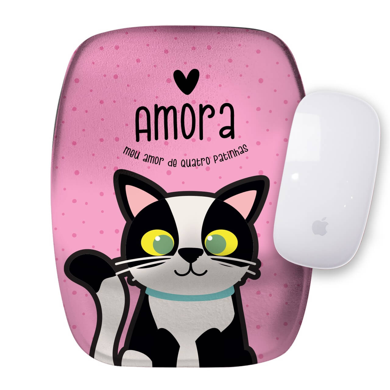 Mouse Pad Personalizado Gato Frajola - Preto e Branco
