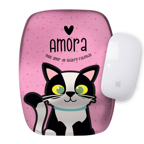 Mouse Pad Personalizado Gato Frajola - Preto e Branco