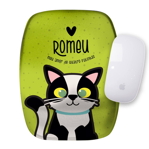 Mouse Pad Personalizado Gato Frajola - Preto e Branco