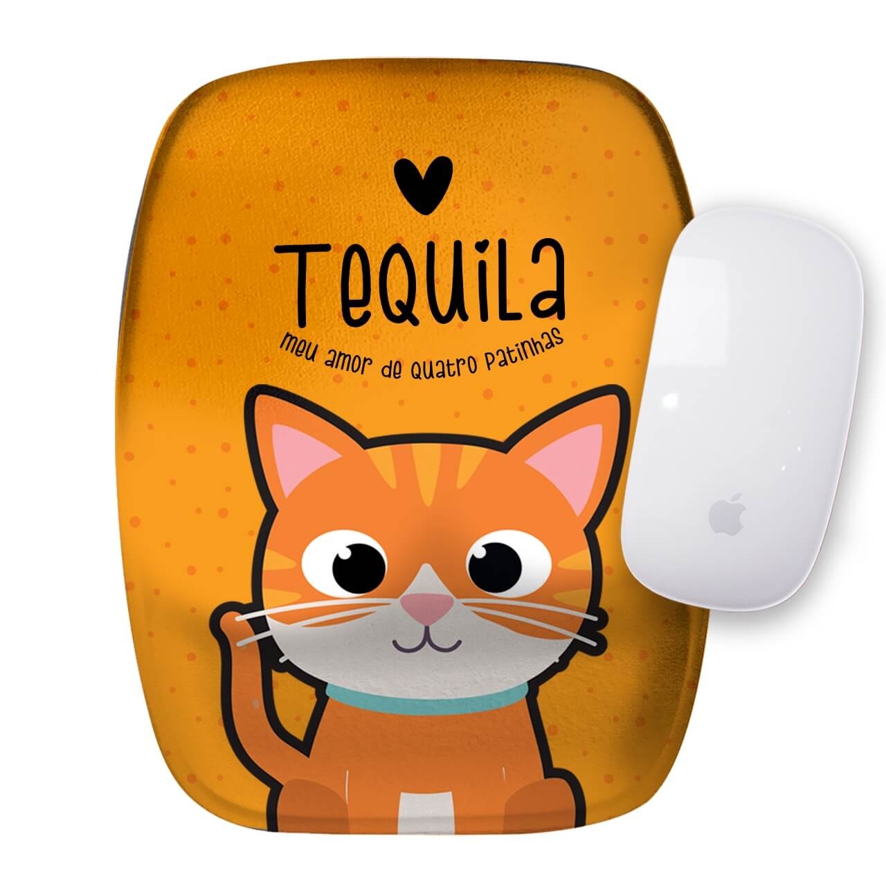 Mouse Pad Personalizado Gato Laranja
