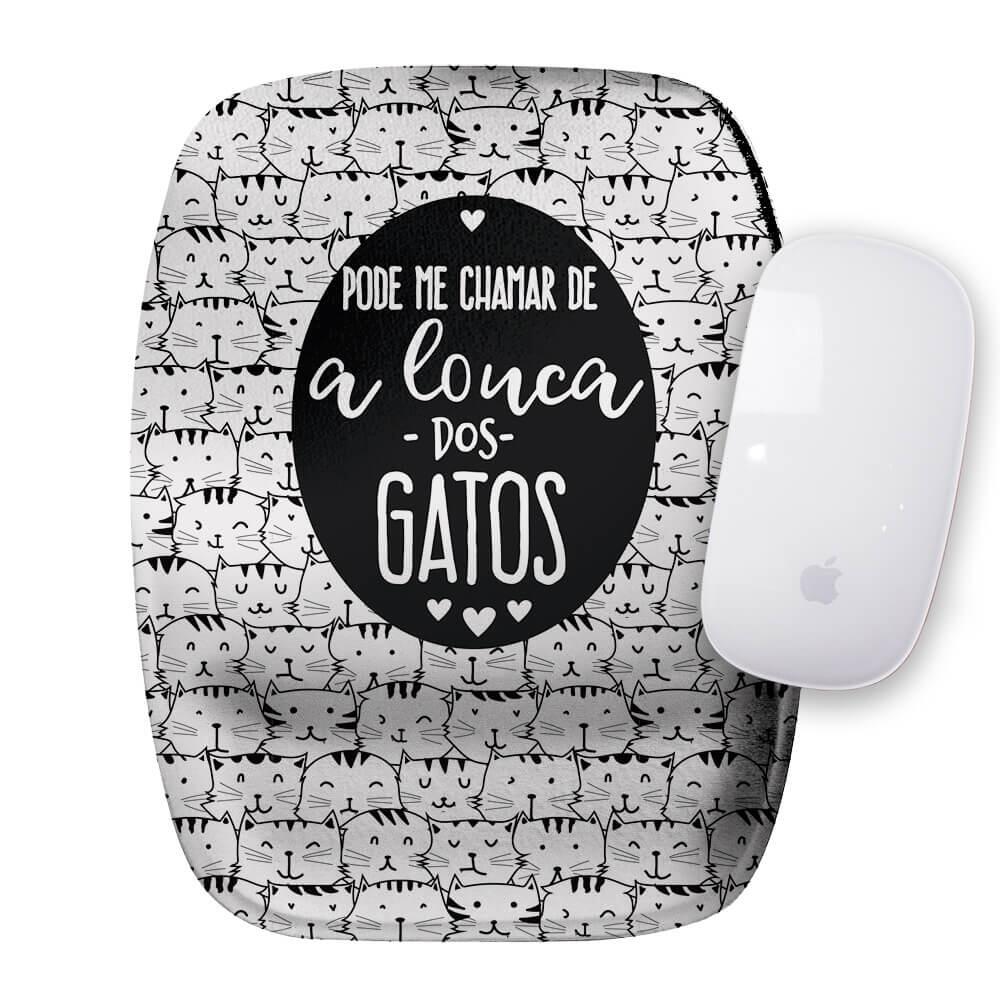 Mouse Pad com Apoio A Louca dos Gatos