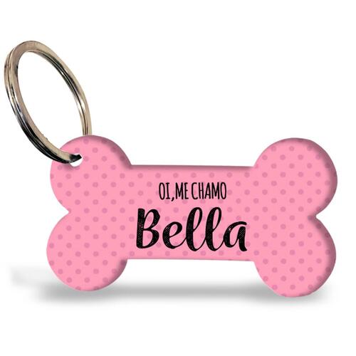 Placa de Identifica��o Personalizada com Telefone - Rosa