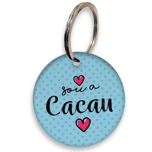 Placa de Identifica��o Personalizada com Telefone e QR Code - Azul