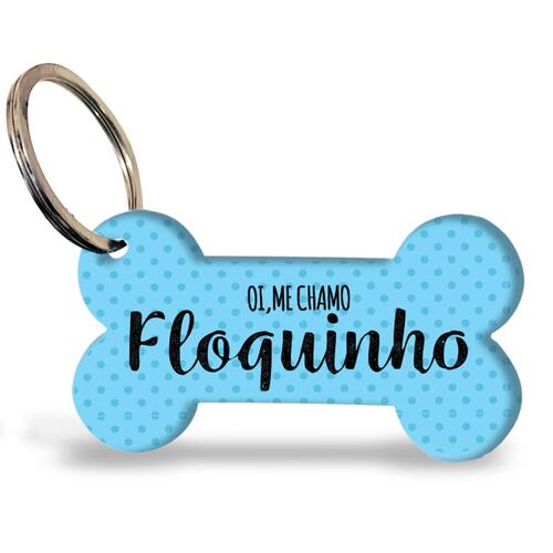 Placa de Identifica��o Personalizada com Telefone - Azul