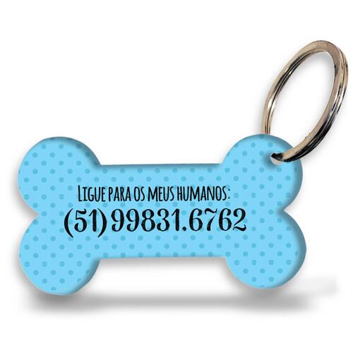 Placa de Identifica��o Personalizada com Telefone - Azul