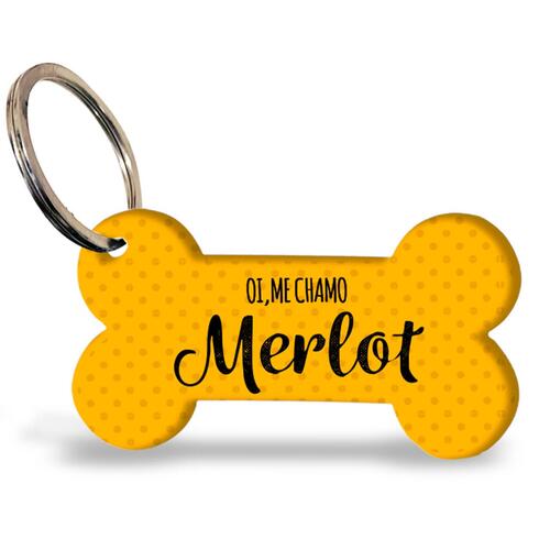 Placa de Identifica��o Personalizada com Telefone - Laranja