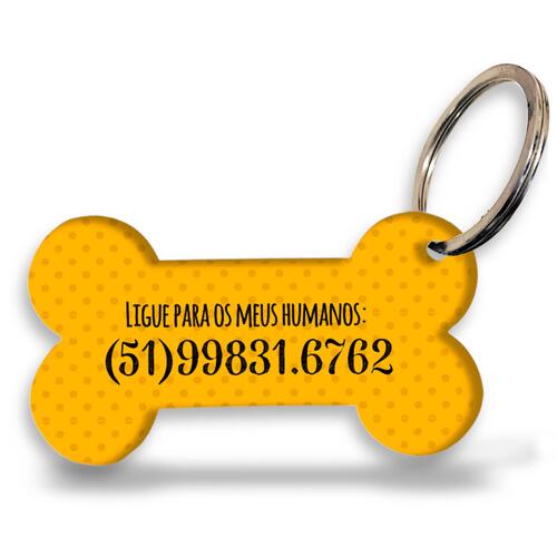 Placa de Identifica��o Personalizada com Telefone - Laranja