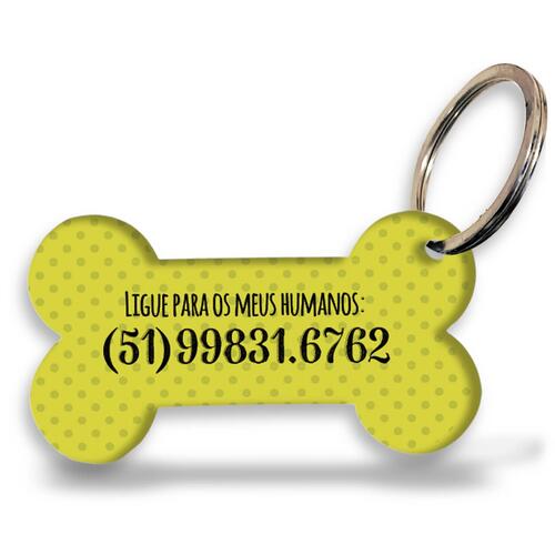 Placa de Identifica��o Personalizada com Telefone -Verde
