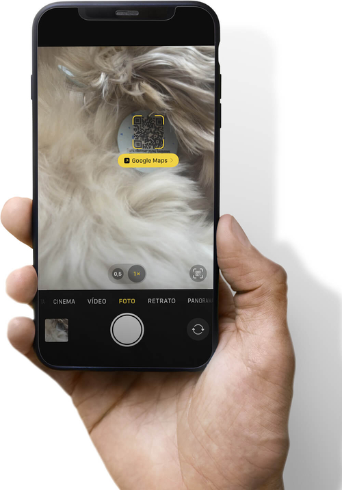 Placa de Identifica��o Personalizada com Telefone e QR Code - Cora��es Rosas