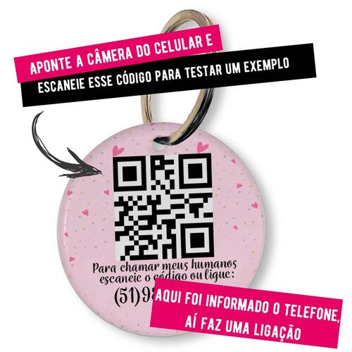 Placa de Identifica��o Personalizada com Telefone e QR Code - Princesa