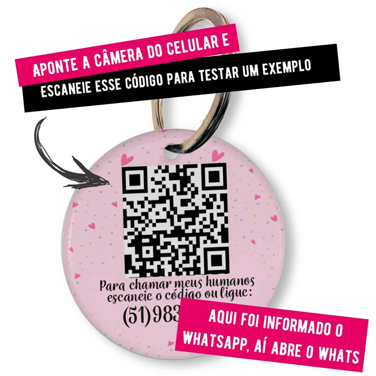 Placa de Identificação Personalizada com Telefone e QR Code - Princesa