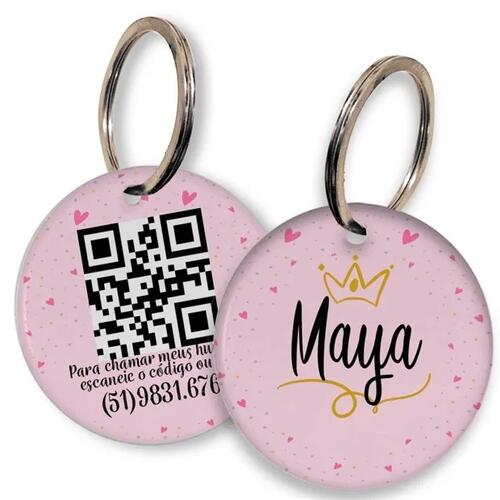 Placa de Identifica��o Personalizada com Telefone e QR Code - Princesa