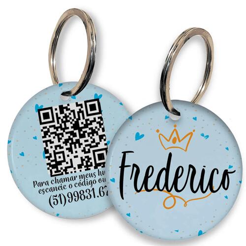 Placa de Identifica��o Personalizada com Telefone e QR Code - Pr�ncipe