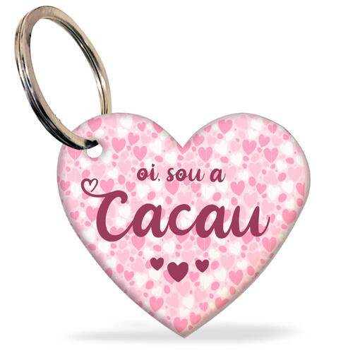 Placa de Identifica��o Personalizada - Formato de Cora��o - Rosa