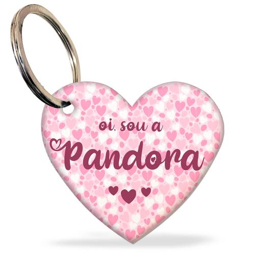Placa de Identifica��o Personalizada - Formato de Cora��o - Rosa