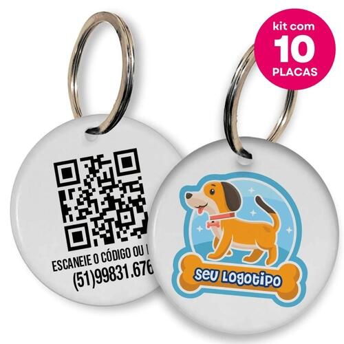 Placa de Identifica��o Com Seu Logotipo e QRCode- 10 unidades - Para PetShops e Empresas