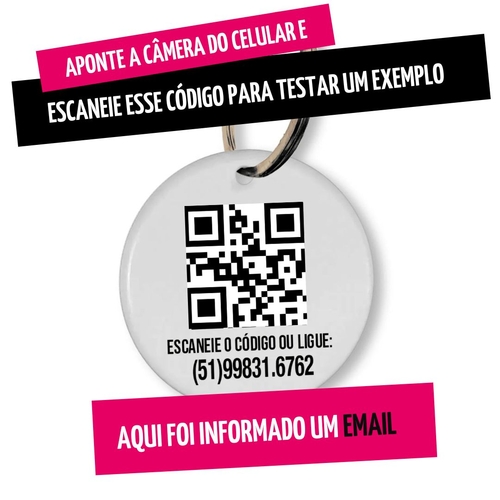 Placa de Identifica��o Com Seu Logotipo e QRCode- 10 unidades - Para PetShops e Empresas