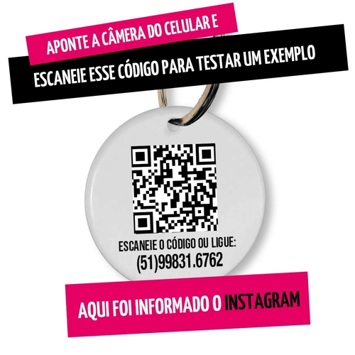 Placa de Identifica��o Com Seu Logotipo e QRCode- 10 unidades - Para PetShops e Empresas