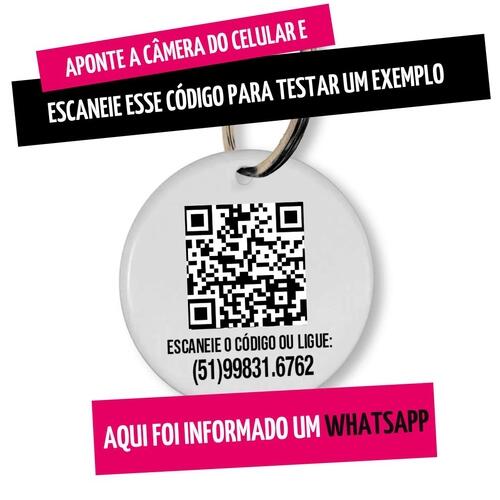 Placa de Identifica��o Com Seu Logotipo e QRCode- 10 unidades - Para PetShops e Empresas