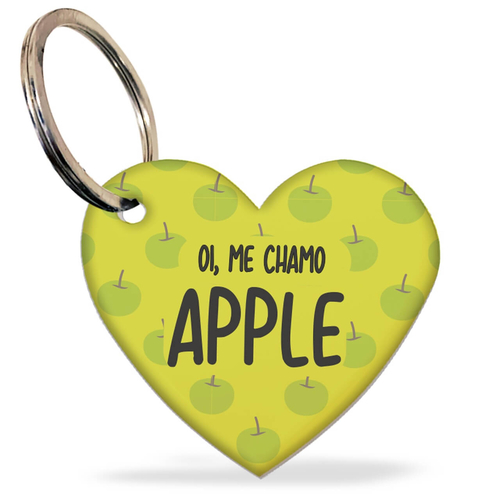 Placa de Identifica��o com Telefone e QR Code - Formato Cora��o - Ma��s Verdes