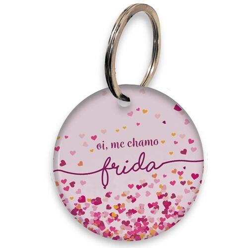 Kit 2 Placas de Identificação com QR Code e Telefone - Corações Rosas e/ou Azuis
